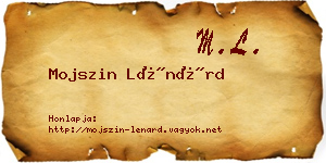 Mojszin Lénárd névjegykártya